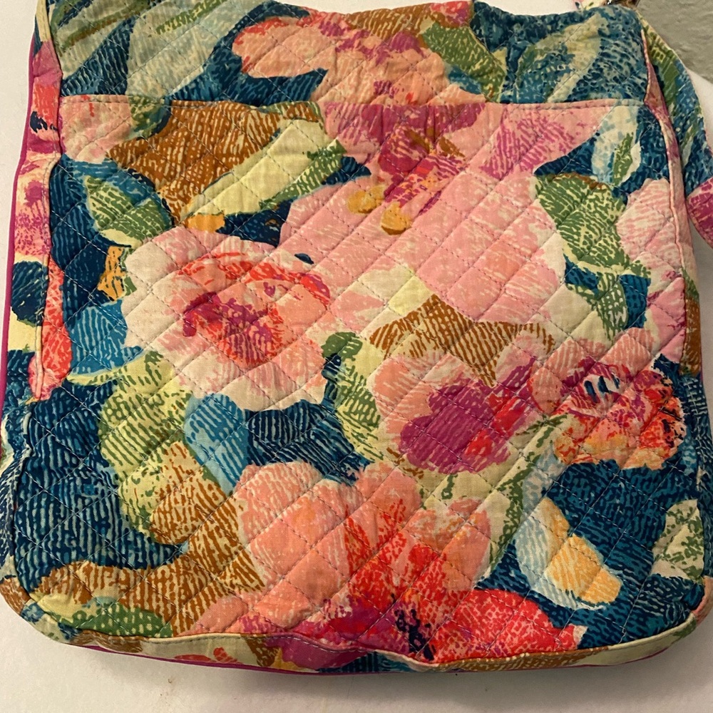 Vera Bradley Pink and Blue Crossbody Bag Vibrant Floral - Picture 2 of 10